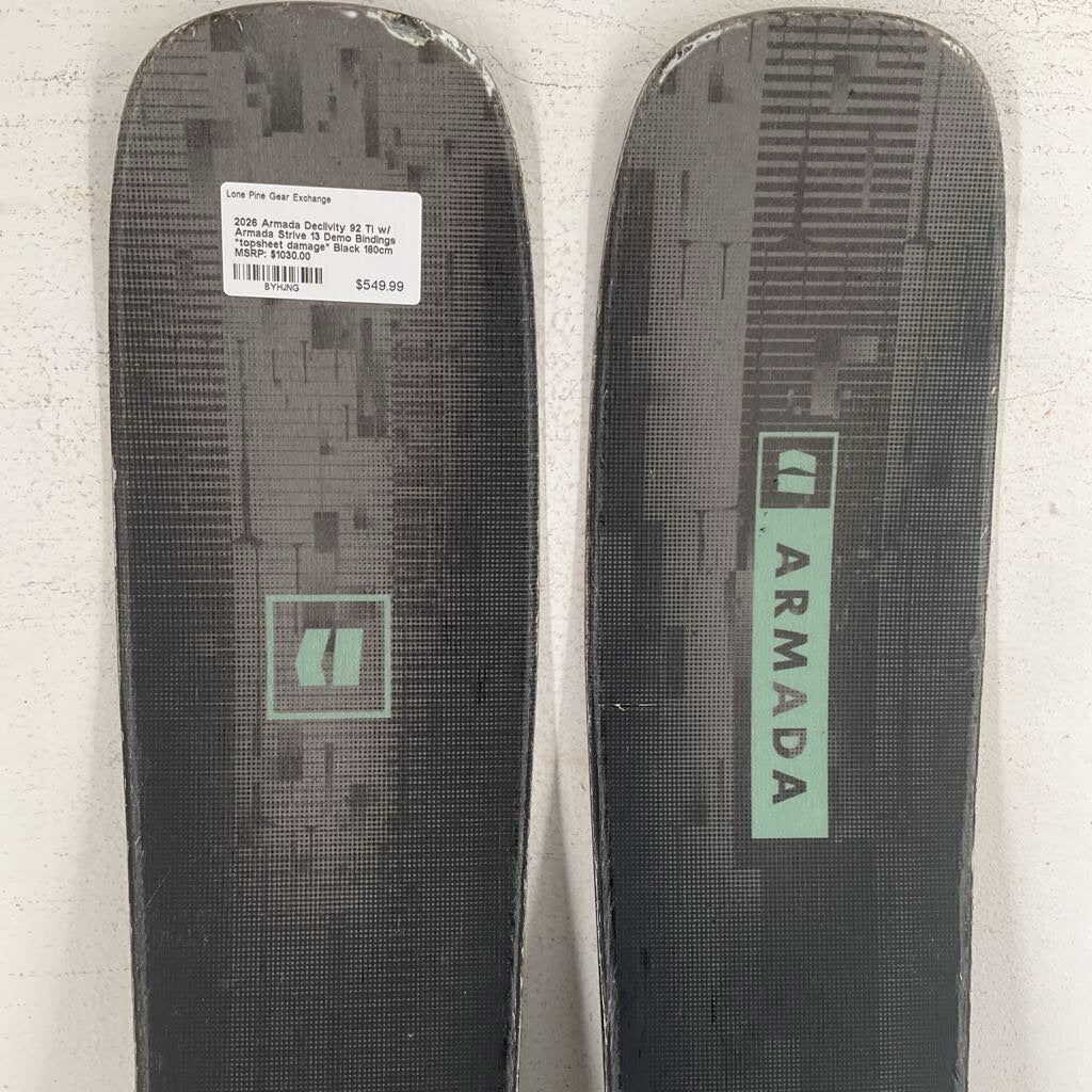 2026 Armada Declivity 92 Ti w/ Armada Strive 13 Demo Bindings *topsheet damage* - Image 11