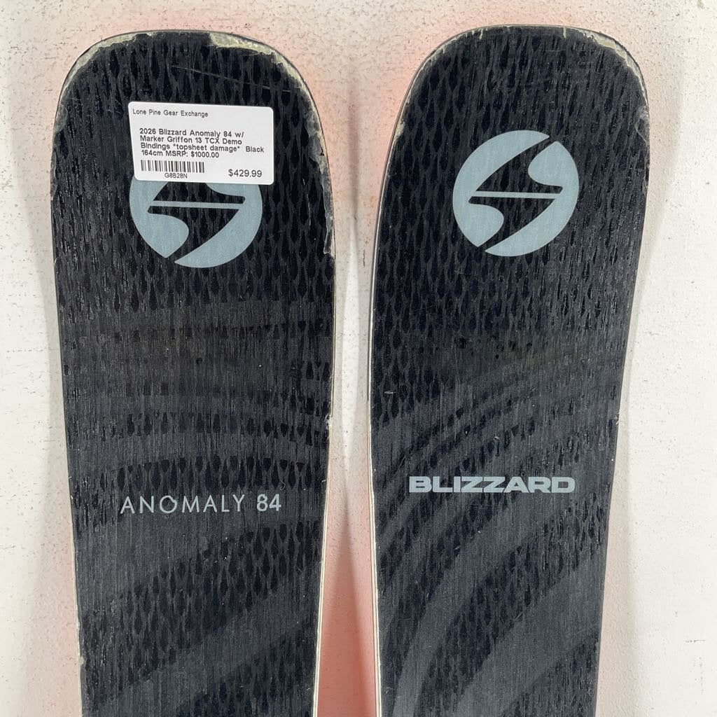 2026 Blizzard Anomaly 84 w/ Marker Griffon 13 TCX Demo Bindings *topsheet damage* - Image 3