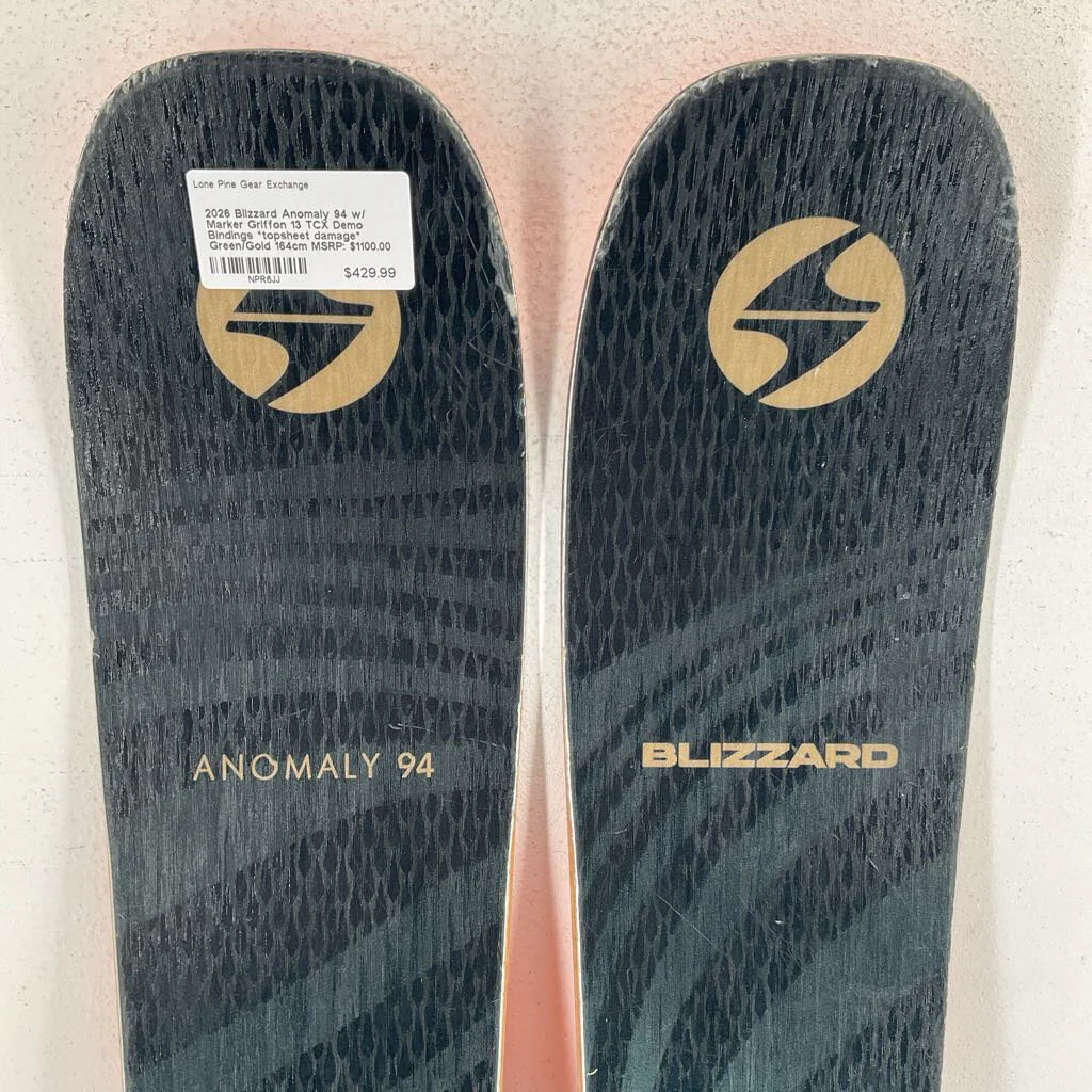 2026 Blizzard Anomaly 94 w/ Marker Griffon 13 TCX Demo Bindings *topsheet damage* - Image 3