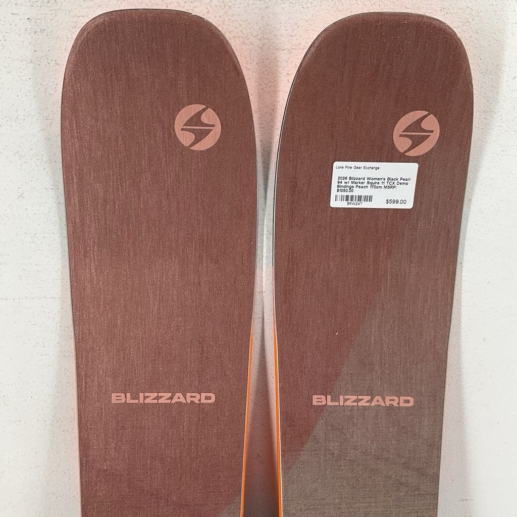 2026 Blizzard Women's Black Pearl 94 w/ Marker Squire 11 TCX Demo Bindings - Image 3