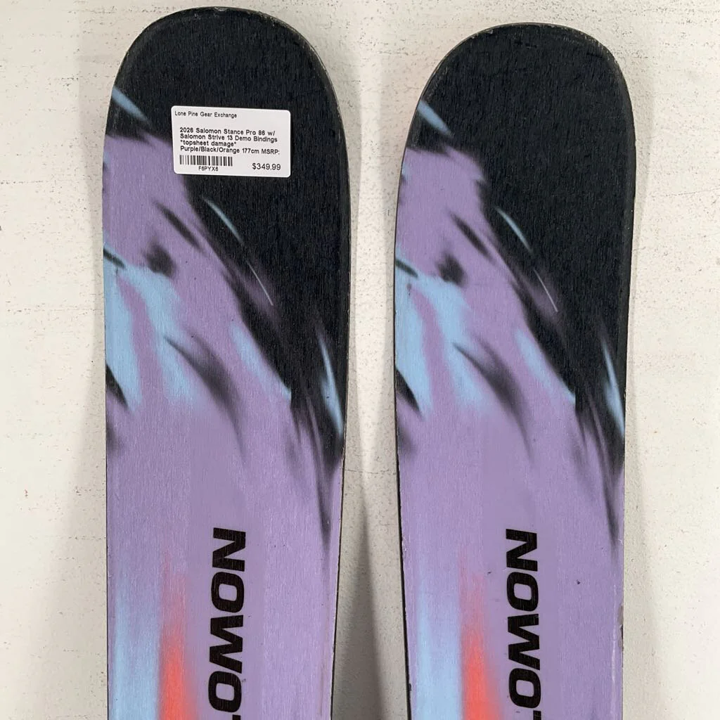 2026 Salomon Stance Pro 86 w/ Salomon Strive 13 Demo Bindings *topsheet damage* - Image 27