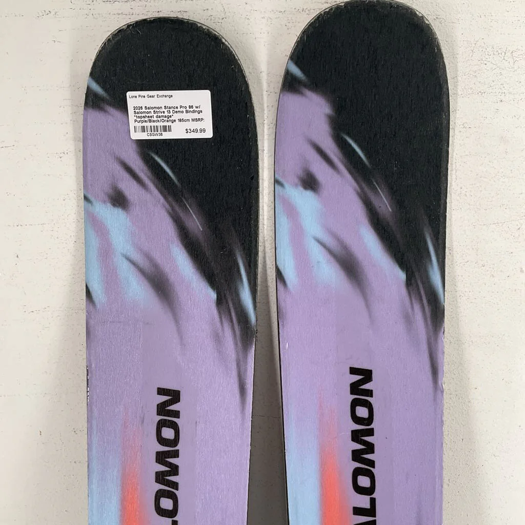 2026 Salomon Stance Pro 86 w/ Salomon Strive 13 Demo Bindings *topsheet damage* - Image 35