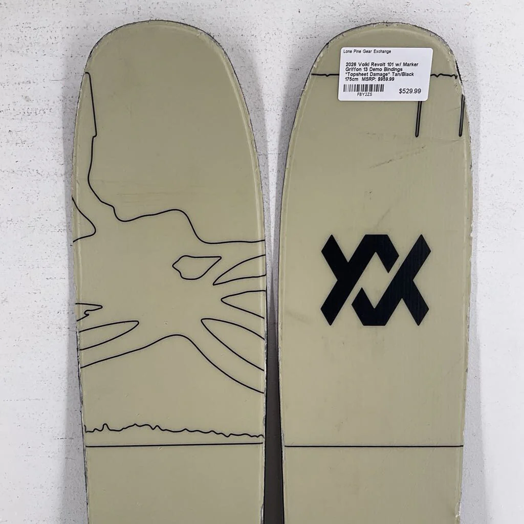 2026 Volkl Revolt 101 w/ Marker Griffon 13 Demo Bindings *Topsheet Damage* - Image 3