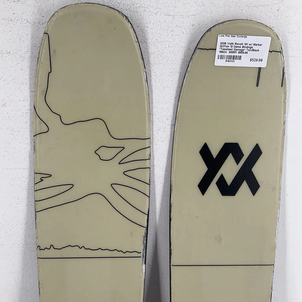2026 Volkl Revolt 101 w/ Marker Griffon 13 Demo Bindings *Topsheet Damage* - Image 3