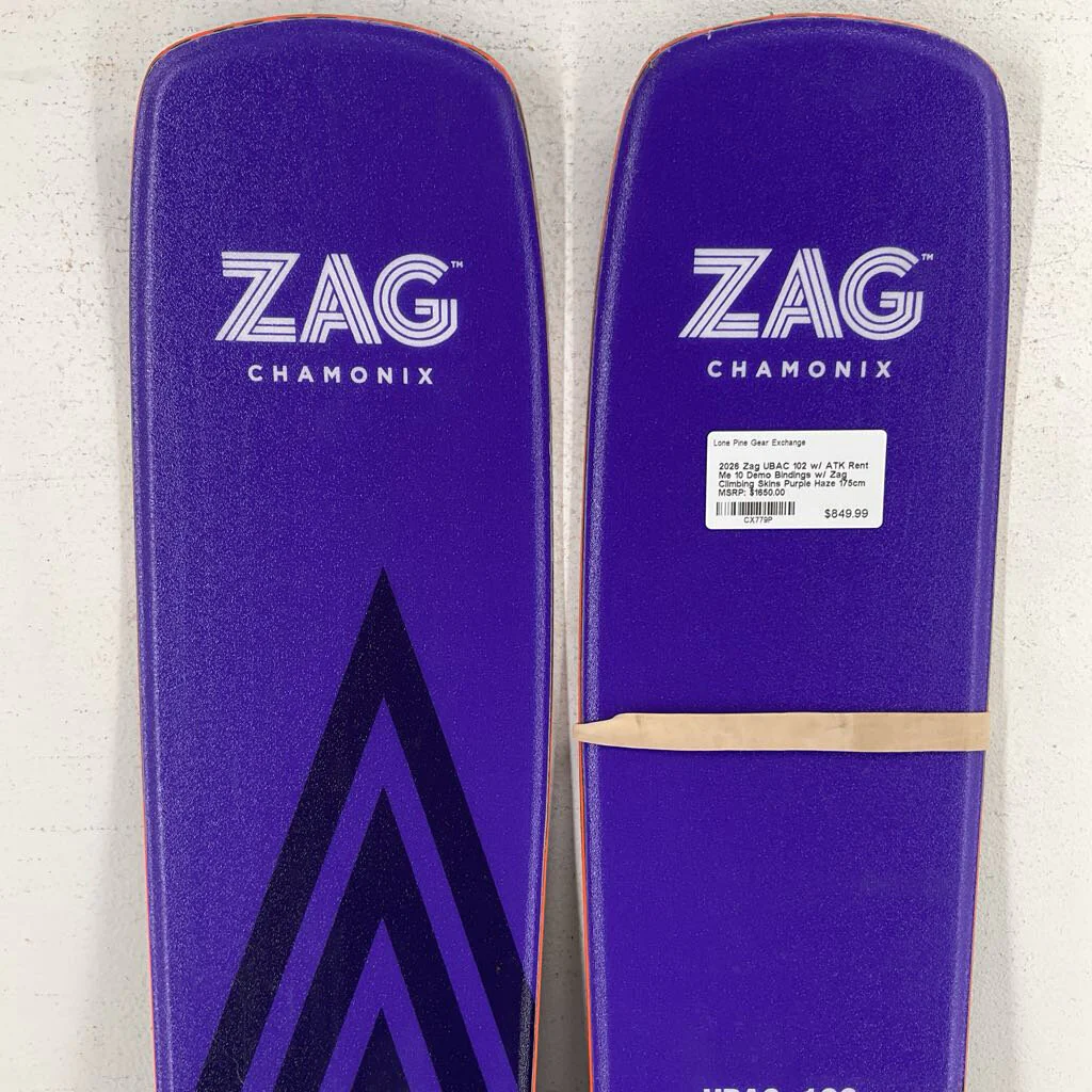 2026 Zag UBAC 102 w/ ATK Rent Me 10 Demo Bindings w/ Zag Climbing Skins - Image 3