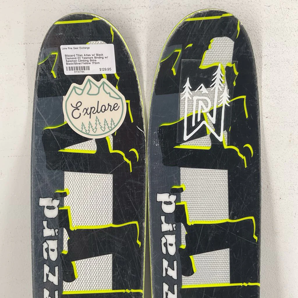 Blizzard Titan Atlas w/ Black Diamond O1 Telemark Binding w/ Salomon Climbing Skins - Image 3