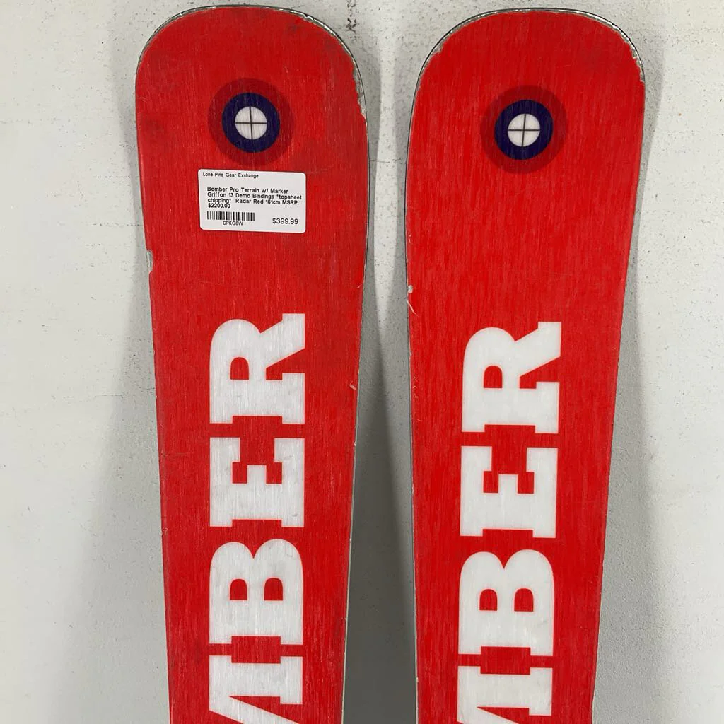 Bomber Pro Terrain w/ Marker Griffon 13 Demo Bindings *topsheet chipping* - Image 3