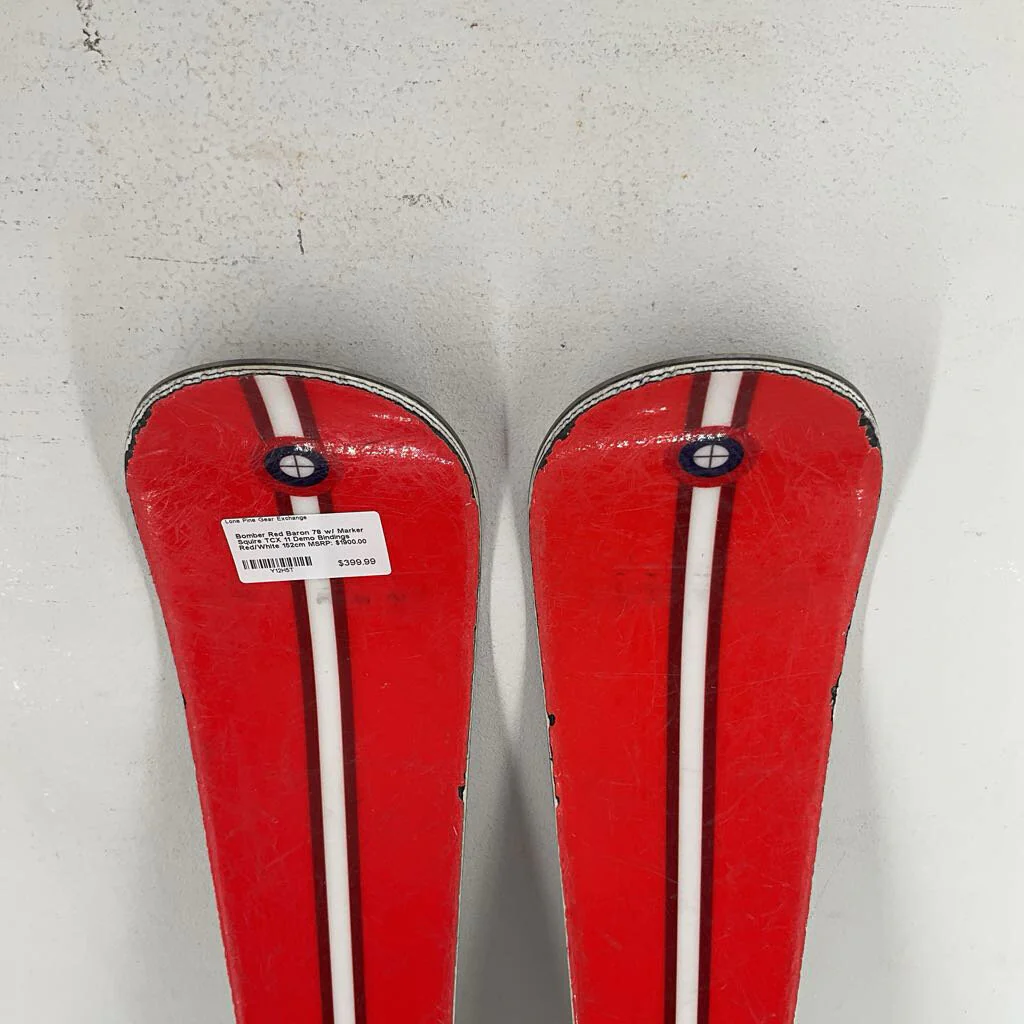 Bomber Red Baron 78 w/ Marker Squire TCX 11 Demo Bindings - Image 3